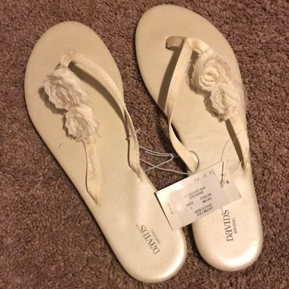 David’s Bridal Flip Flops for Bride
